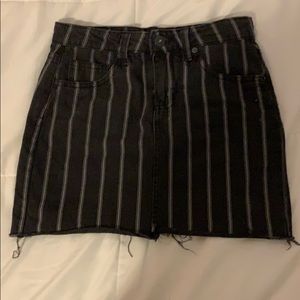 Medium Black with white striped jean skirt